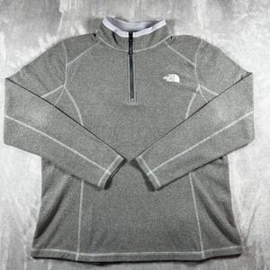 The North Face Womens TKA Glacier Quarter Zip Fleece Pullover Gray XL